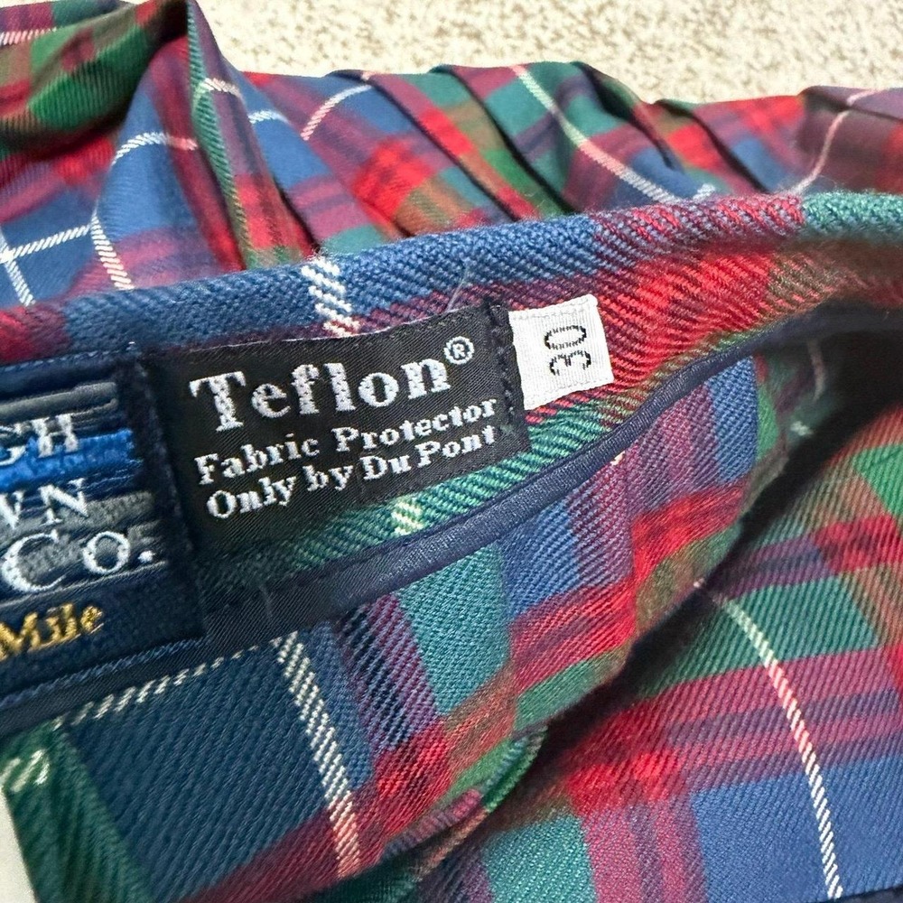 Vintage Edinburgh Old Town Weaving Co Tartan Plaid Wool Kilt Skirt Size 30 - Picture 5 of 7
